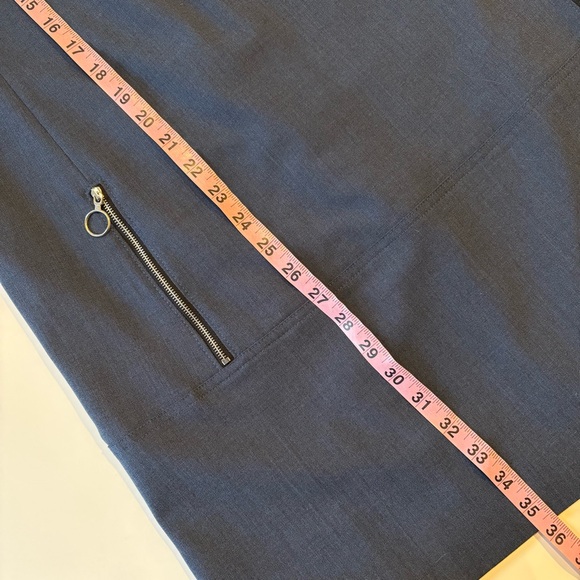 Acne Studios || Chow Bistretch Shift Mini Dress Mod Blue Zippers 40 US 8 - Picture 7 of 9